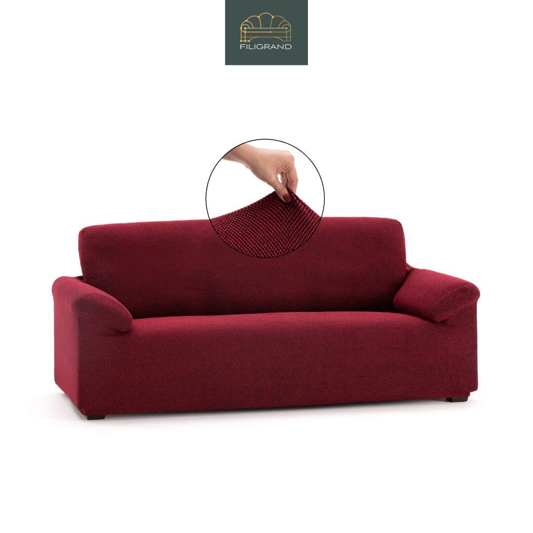 Belmarti Sofahusse Chenille Dunkelrot Made in Spain - Bild 2