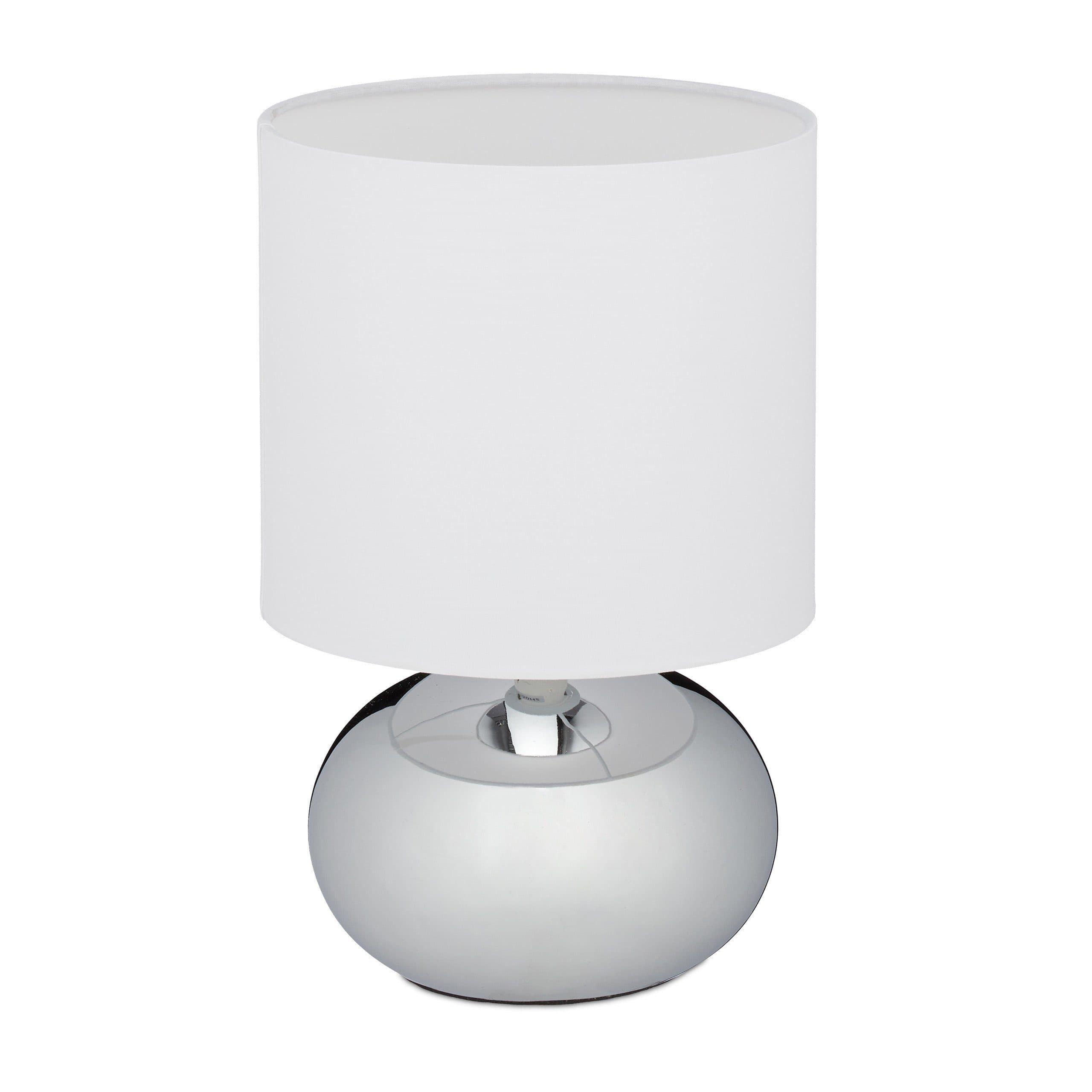 relaxdays Nachttischlampe Touch Silber Weiß E14 - Bild 2