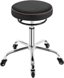 Woltu Drehhocker Schwarz/Weiß 360° drehbar mit Rollen höhenverstellbar Bild 2