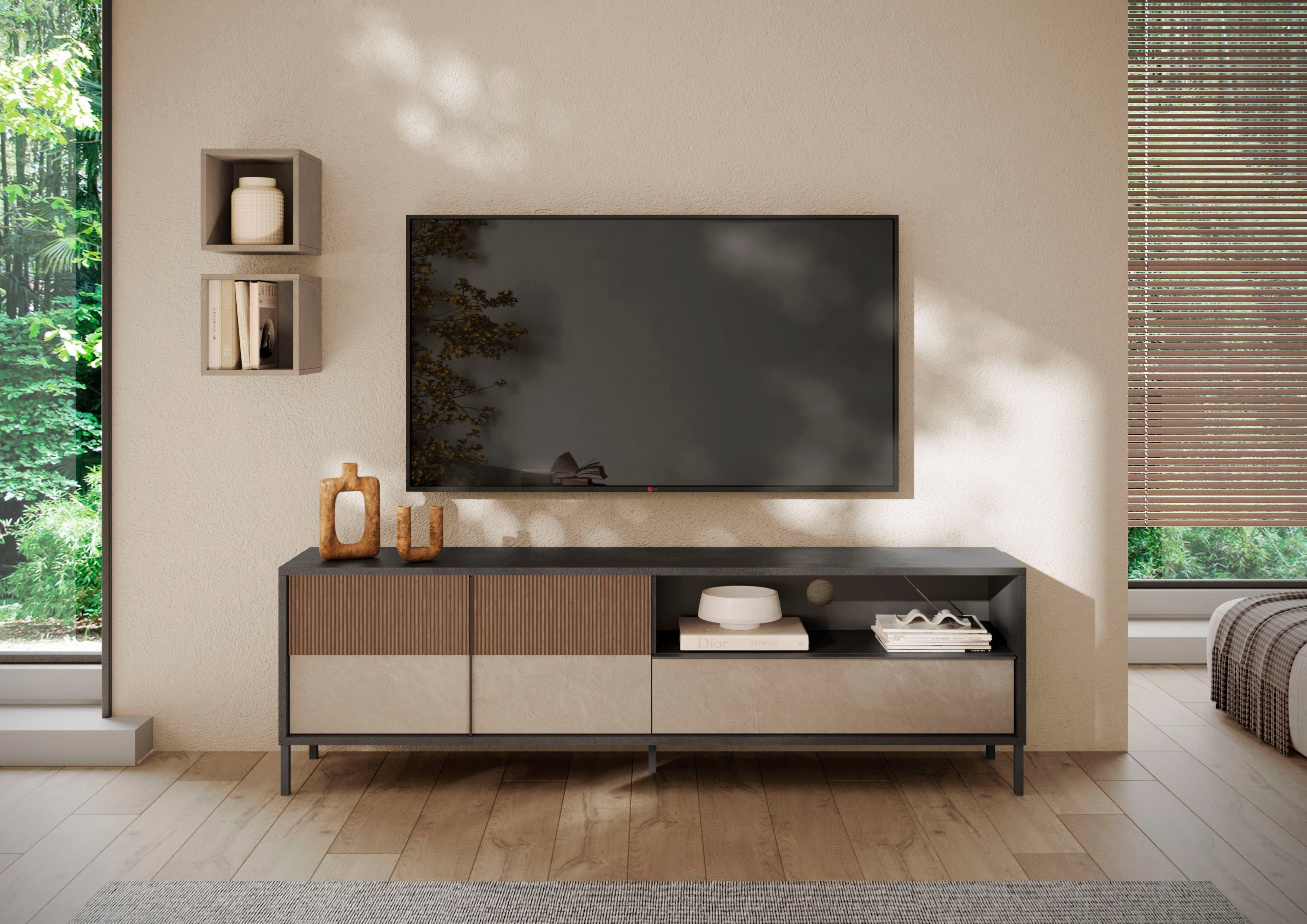 INOSIGN Lowboard Everest Breite 206 cm, TV-Board mit 2 Türen u. 1 Schubkasten, Soft/Self Closing, Korpus 22 mm - Bild 2