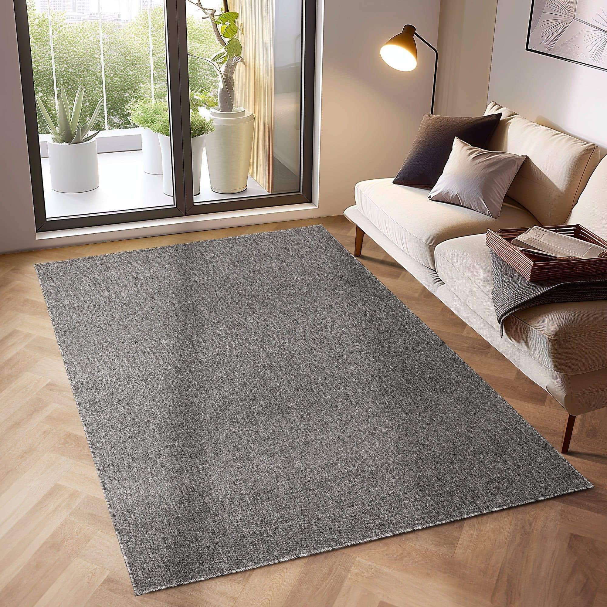 SIMPEX24 Teppich Unicolor Grau Schlingen Läufer Modern - Bild 2
