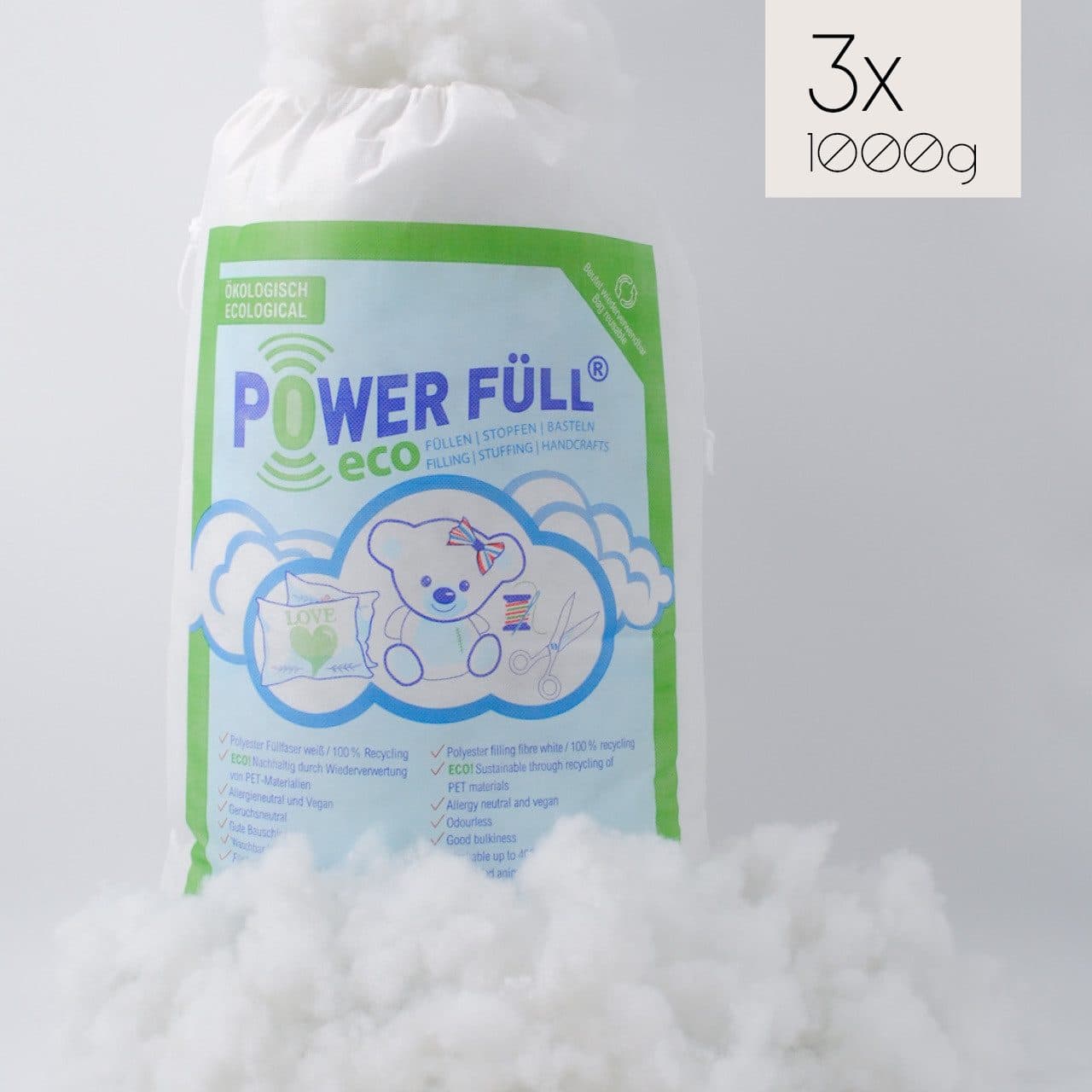 POWER FÜLL Kissenfüllung eco weiß 3 kg Nachhaltige Füllwatte - Bild 2