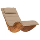 vidaXL Gartenliege Schaukelliege Massivholz mit Kissen Taupe Bild 2