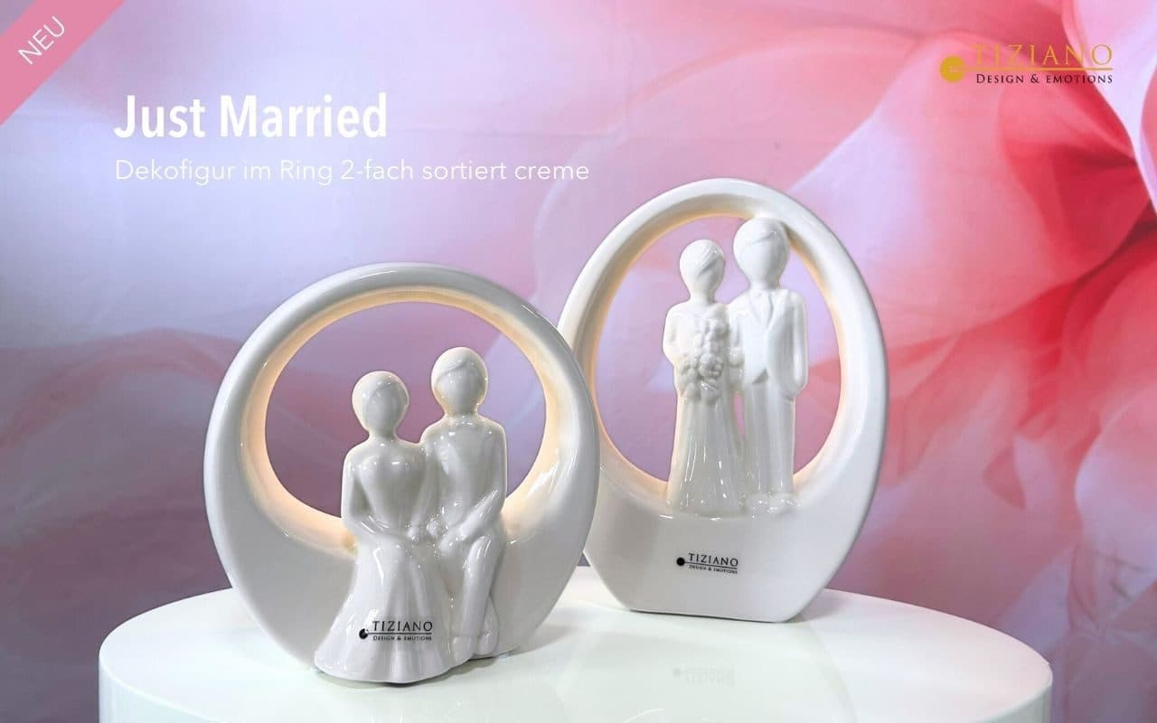 TIZIANO - DESIGN & EMOTIONS LED Dekoobjekt „Just Married“ Weiß mit Timer