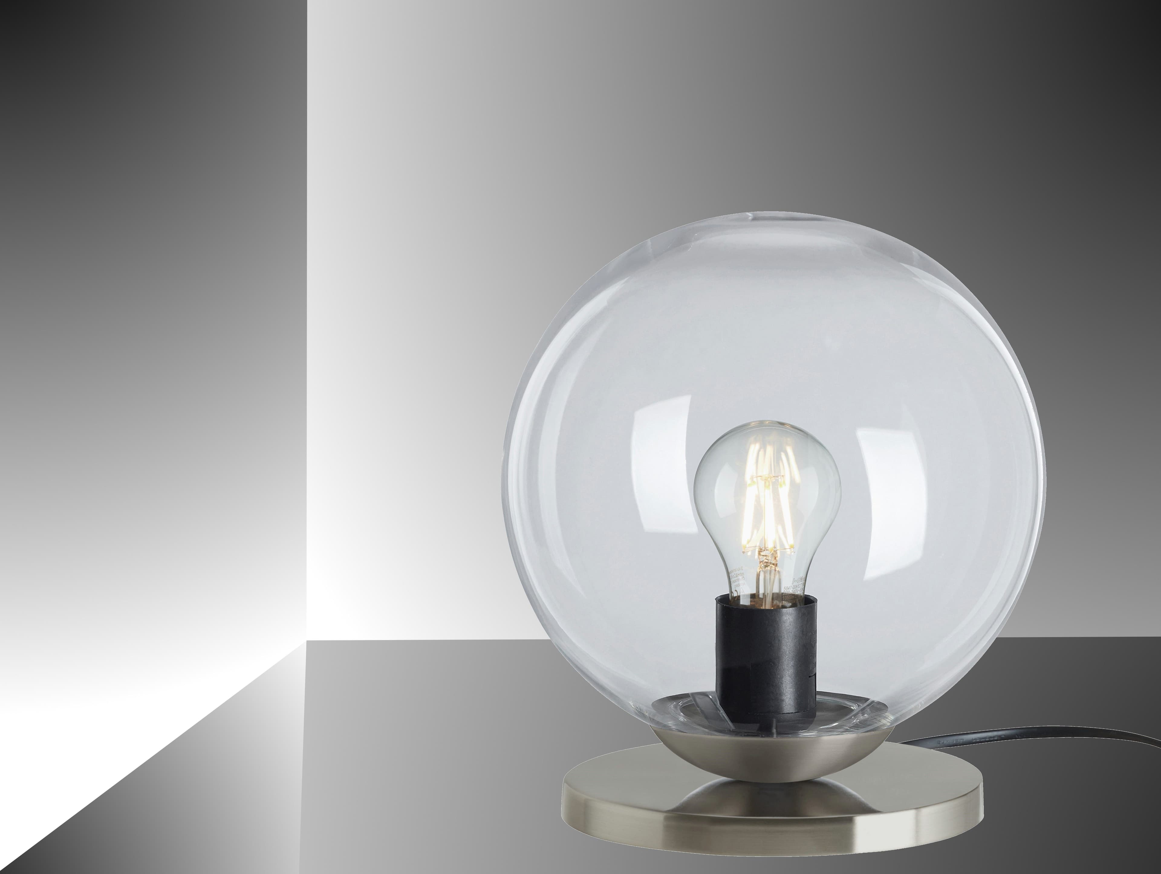 TRANGO Retro Nachttischlampe mit Echtglas-Kugelschirm und E27-Fassung - Bild 2