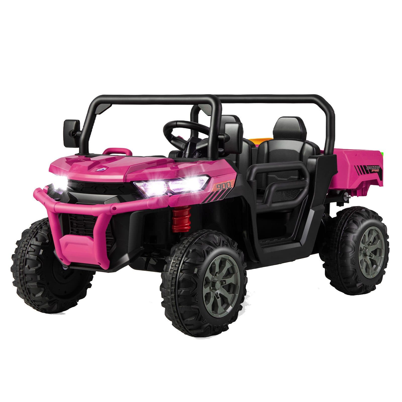 COSTWAY 12V Kinderquad 2-Sitzer Elektroauto Rosa Schwarz Blau - Bild 2