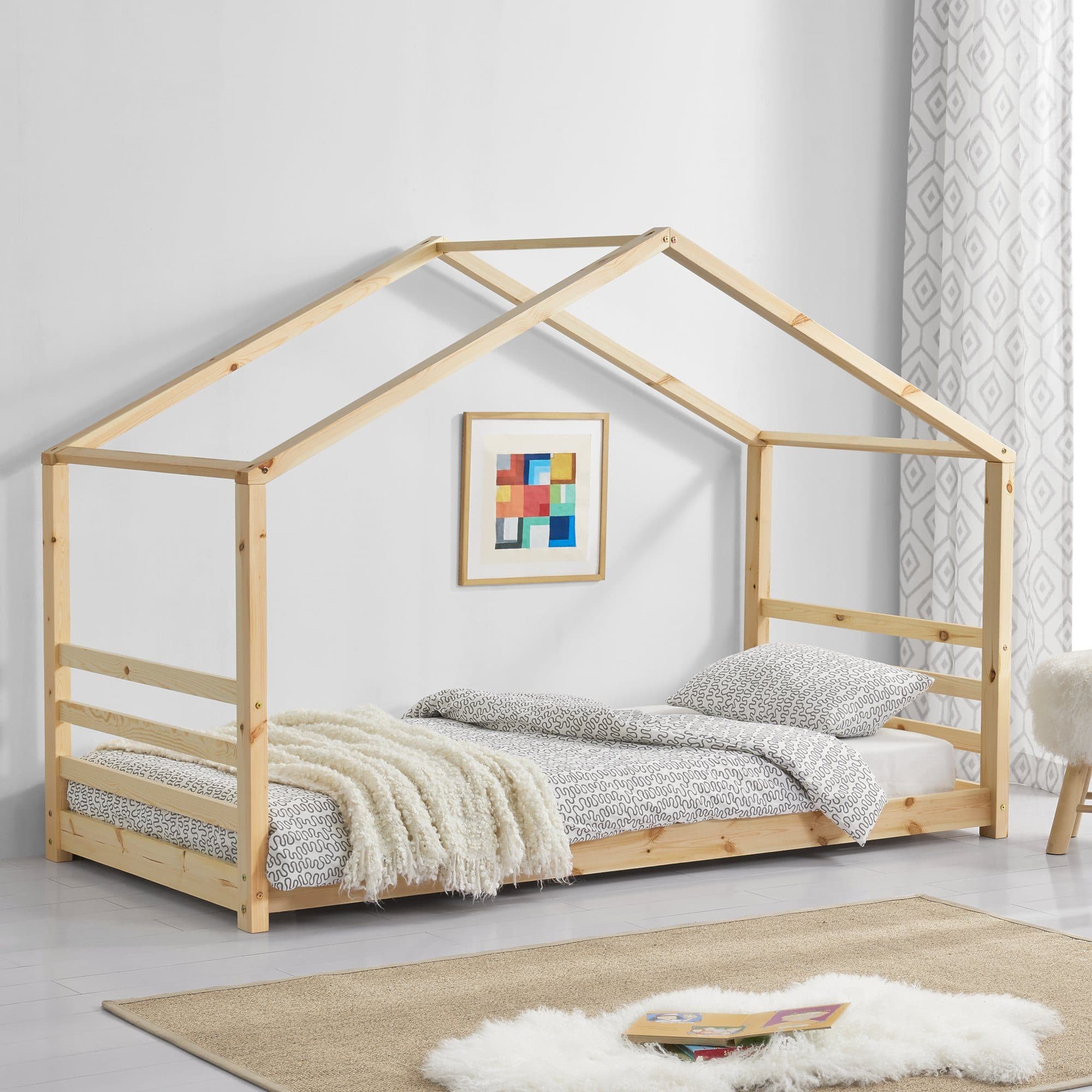en.casa Kinderbett »Vardø« Hausbett Kiefernholz 90x200 cm - Bild 2
