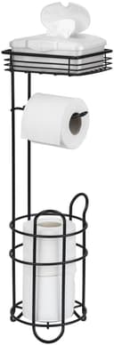 Wenko Toilettenpapierhalter mit Ablage Schwarz Metall Bild 2