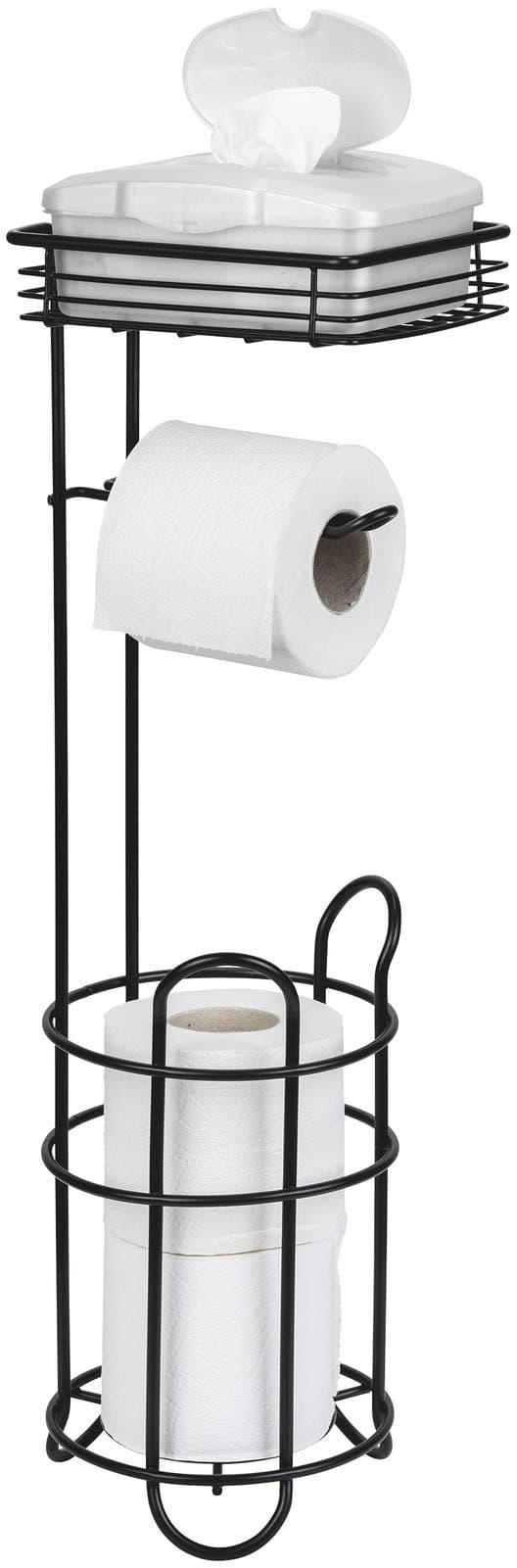 Wenko Toilettenpapierhalter mit Ablage Schwarz Metall - Bild 2
