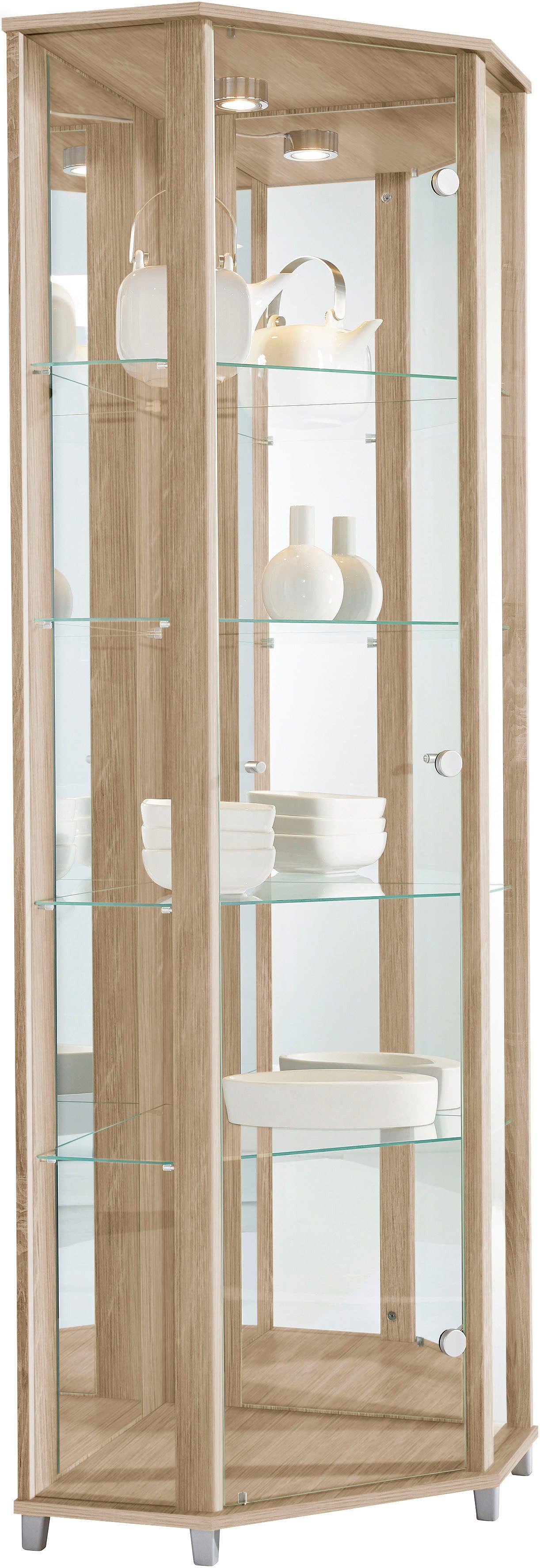 fif möbel Eckvitrine TRIO mit LED-Beleuchtung und Glastür - Bild 2