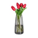 relaxdays Dekovase Vase aus Glas Grau Bild 2
