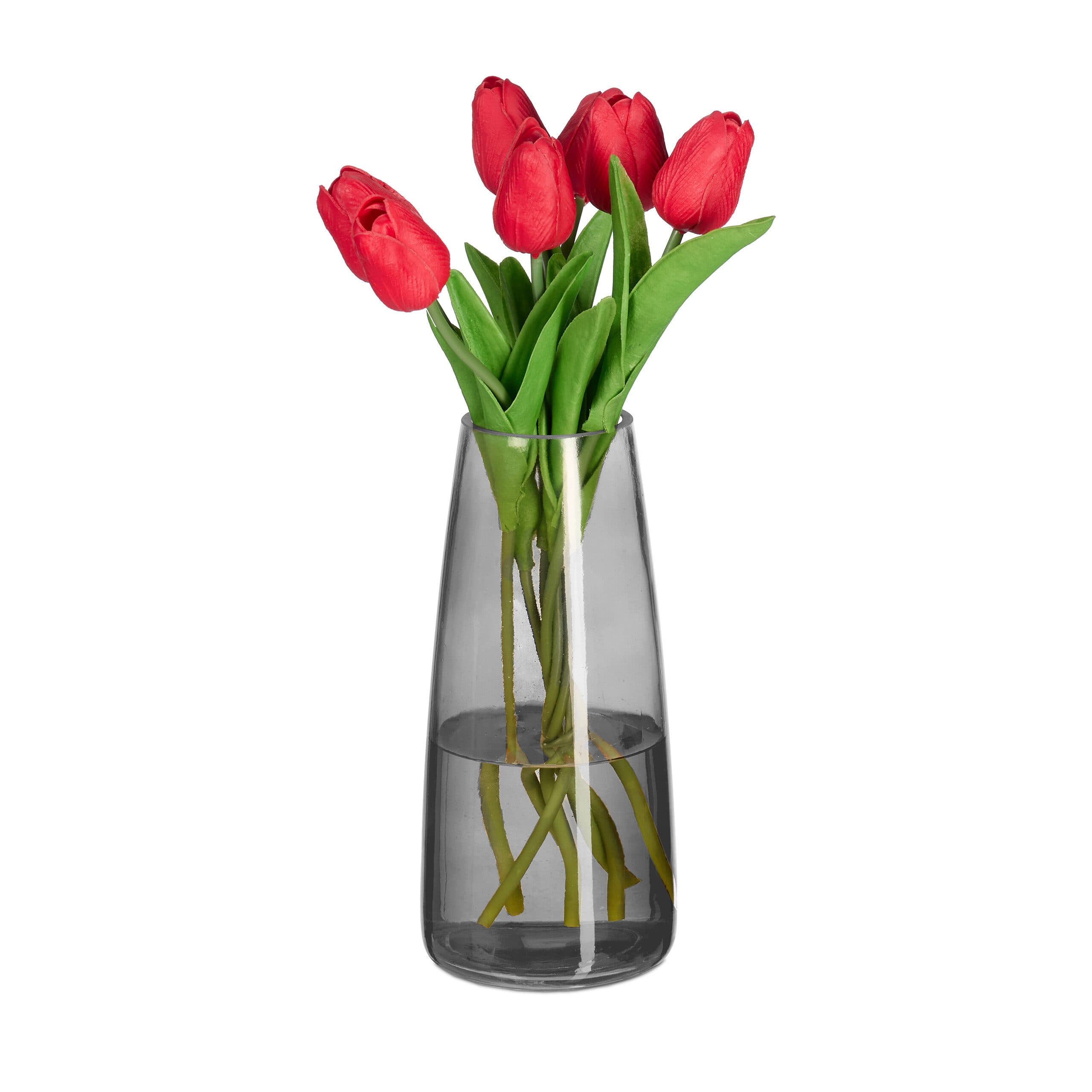 relaxdays Dekovase Vase aus Glas Grau - Bild 2