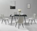 Home affaire Essgruppe Arhus 5-tlg. Glas Metall Samtvelours Grau/Schwarz Bild 2