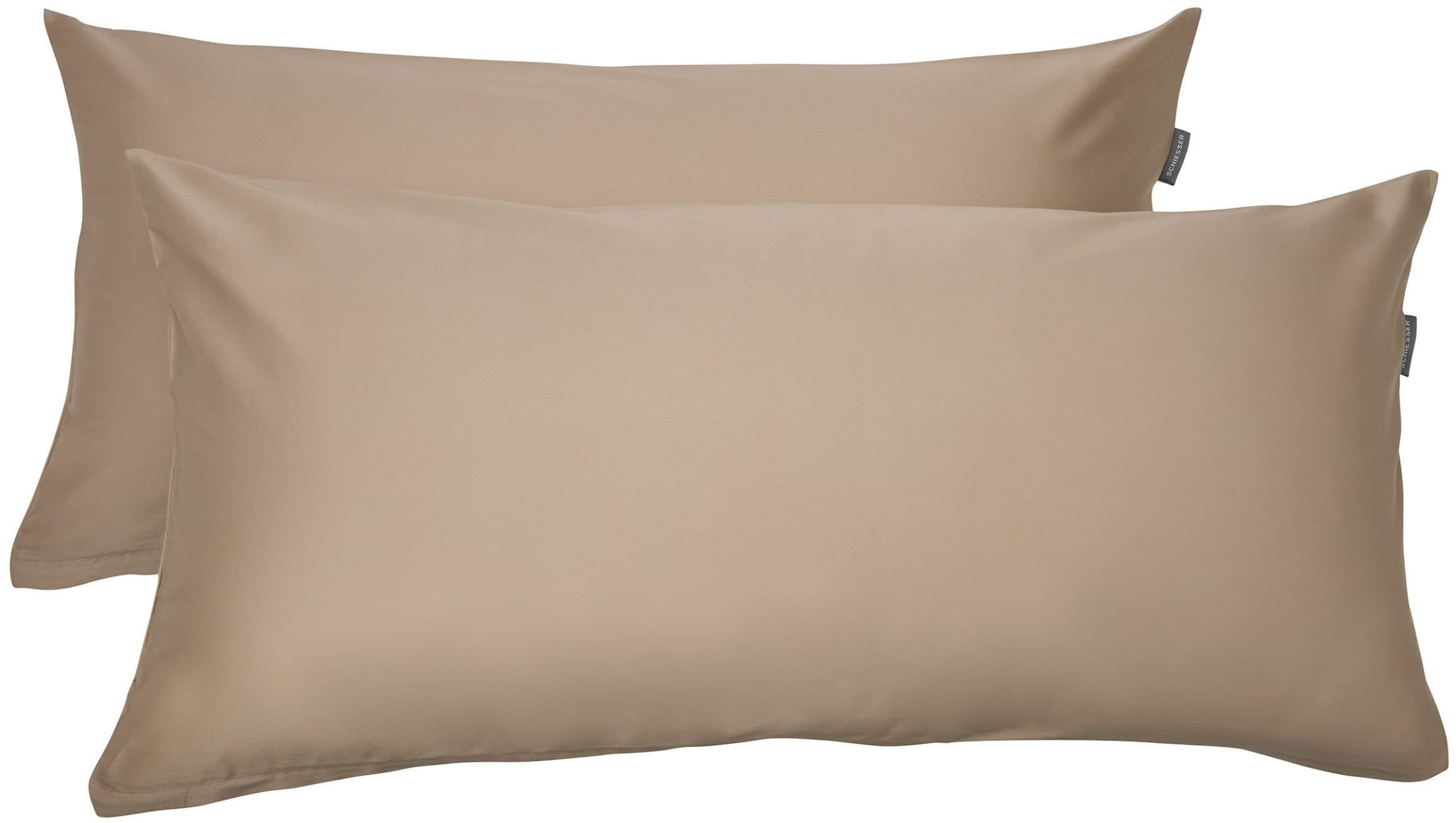 SCHIESSER Ella Premium Kissenhülle Baumwollsatin Cappuccino - Bild 2