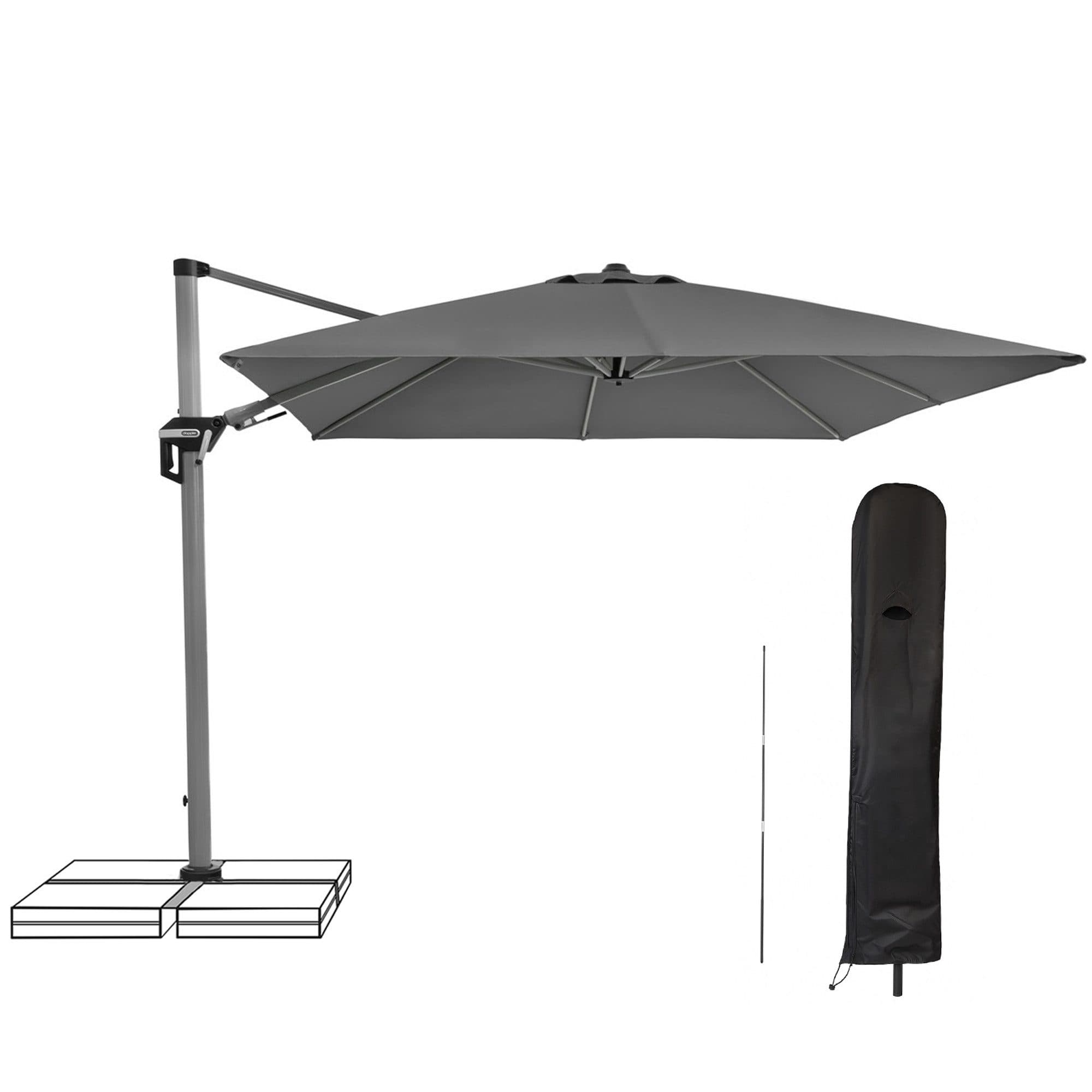 doppler® Ampelschirm Active II 350x260cm Anthrazit Aluminium - Bild 2
