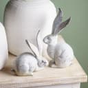 Viana Osterhase Deko-Hasen 2er-Set Shabby Chic Grau Bild 2