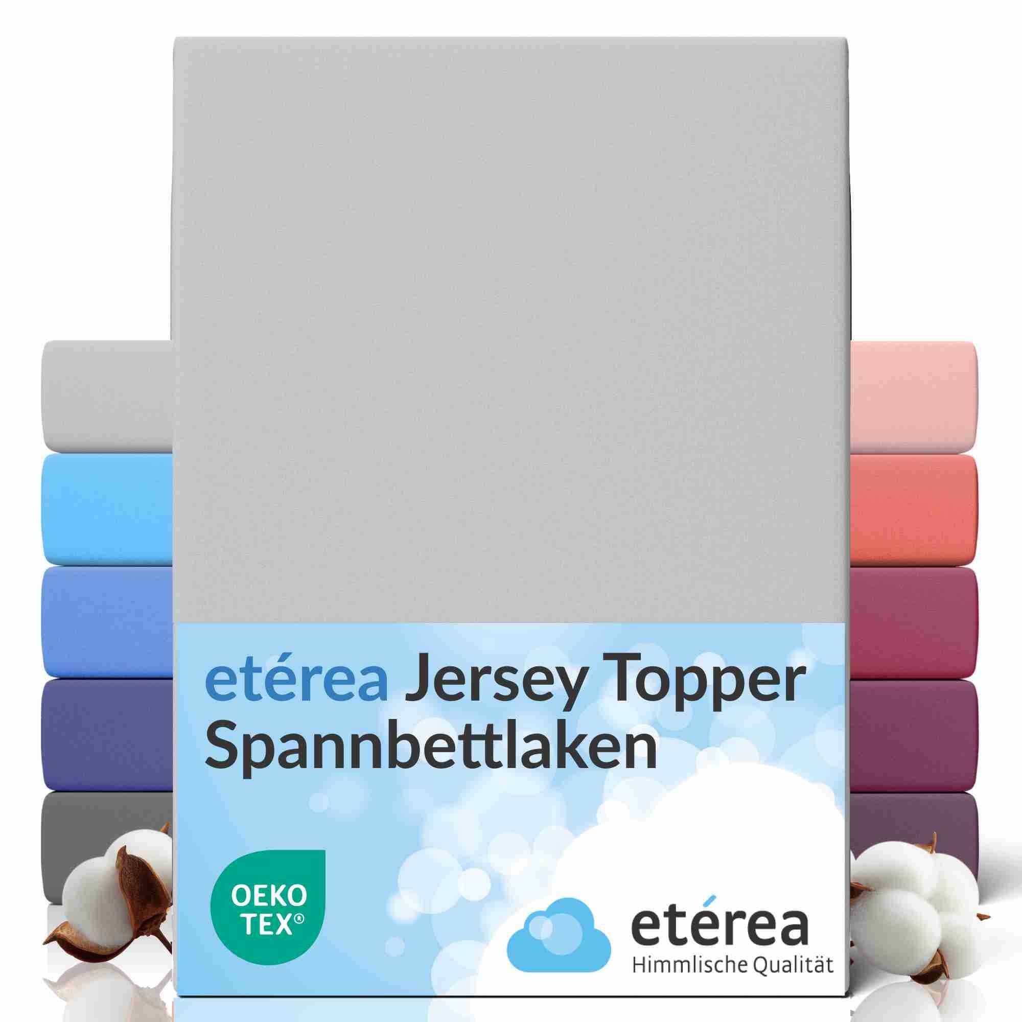etérea Jersey Spannbettlaken Silber 100% Baumwolle Rundumgummi - Bild 2