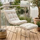casa.pro Balkonset Malmö Sessel mit Fußhocker Beige Bild 2