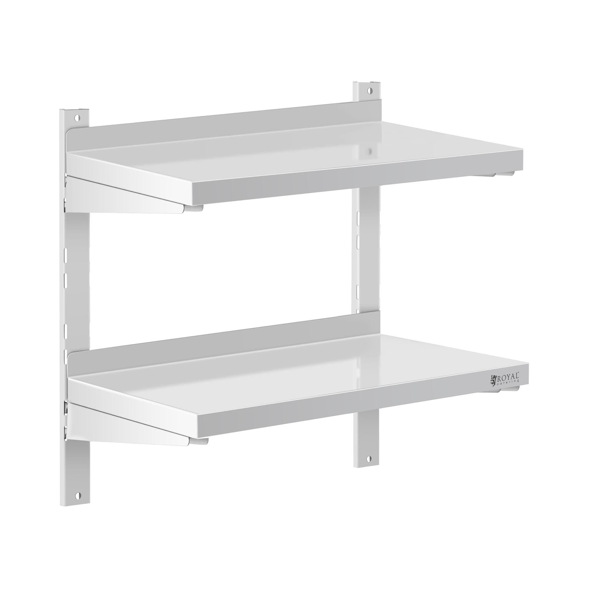 Royal Catering Hängeregal 60 x 30 cm Wandbord Doppel Wandregal Edelstahl - Bild 2