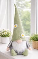LB H&F Lilienburg Dekofigur Schlafwichtel Grün Stoff Frühlingsdeko Bild 2