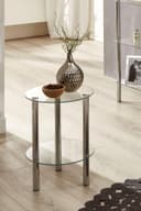 Carryhome Beistelltisch Chrom Metall Glas Modern Bild 2