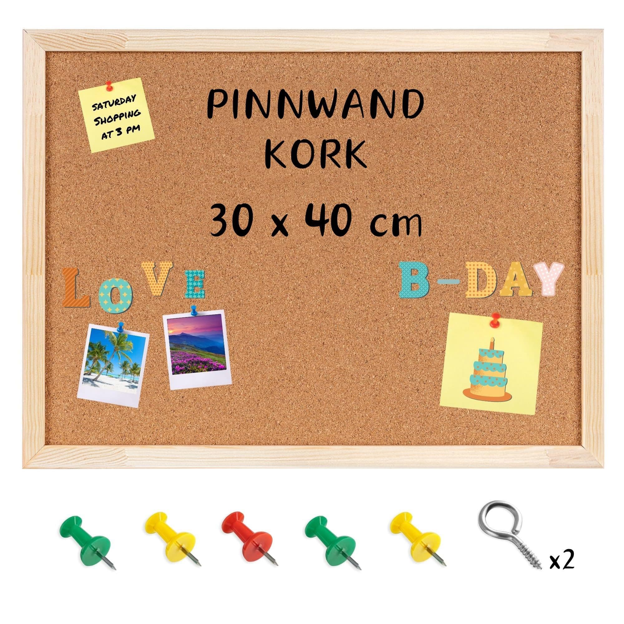 Creative Deco Korkpinnwand Groß mit 5 Nadeln Braun - Bild 2