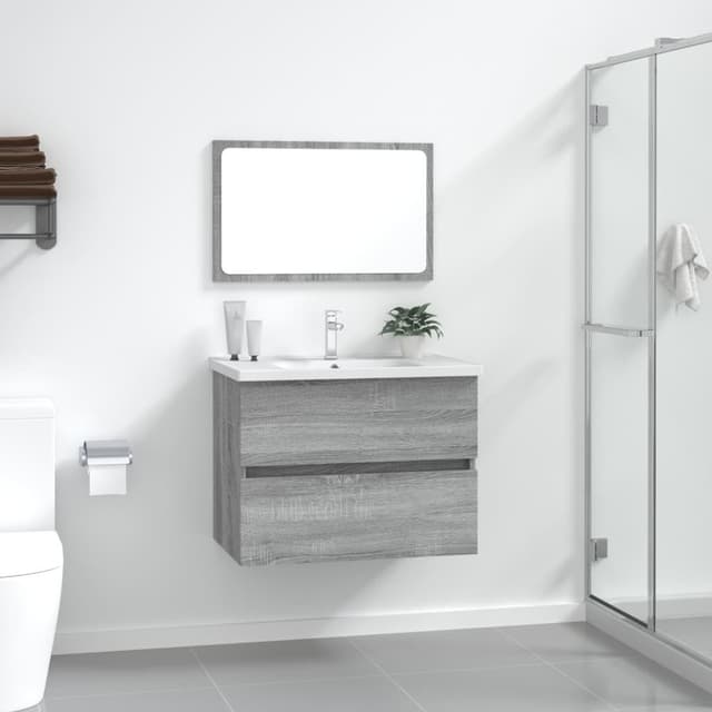 VIDAXL Badmöbel-Set 2-tlg. Grau Sonoma Holzwerkstoff
