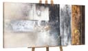 YS-Art Gemälde Abstrakt Silber Gold Braun Schwarz Handgemalt Bild 2