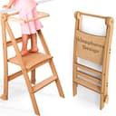 Goodevas Kinderklappstuhl Montessori-Lernleiter Beige Klappbar Bild 2