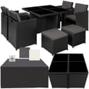 TECTAKE Sitzgruppe Aluminium Rattan 9-tlg. Beige/Grau Bild 2