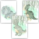 Tigerlino Dinosaurier Poster 3er Set Bunte Dino Wandbilder für Kinderzimmer Bild 2