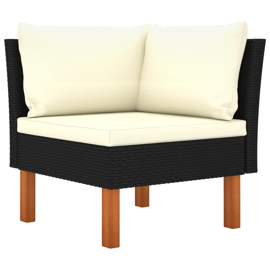 vidaXL Ecksofa Poly Rattan Eukalyptus Schwarz - Bild 2