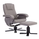 SVITA Relaxsessel CHARLES Grau 360° drehbar mit Hocker Bild 2