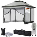 STEELSØN Pavillon Xanaris 3x3m Gartenpavillon wetterfest mit 4 Seitenteilen Bild 2