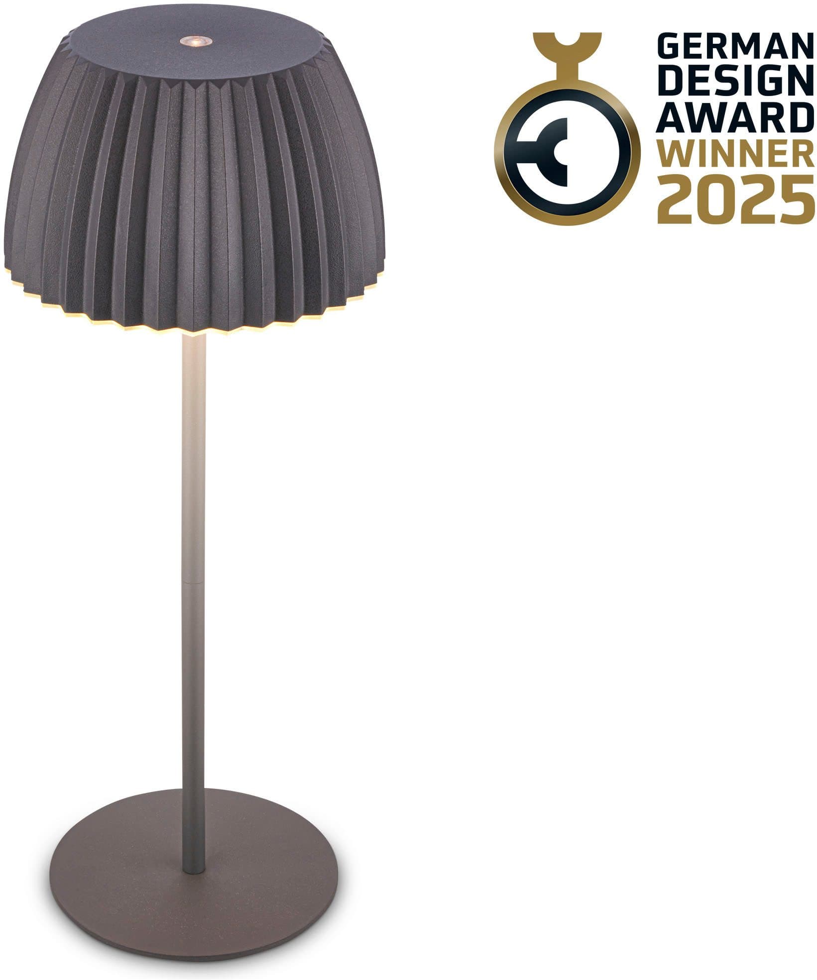 Brilo LED-Akku-Tischlampe Riffle 36 cm Anthrazit - Bild 2