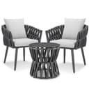 tectake Gartenlounge-Set 3-tlg. Anthrazit Aluminium mit Glasplatte Bild 2