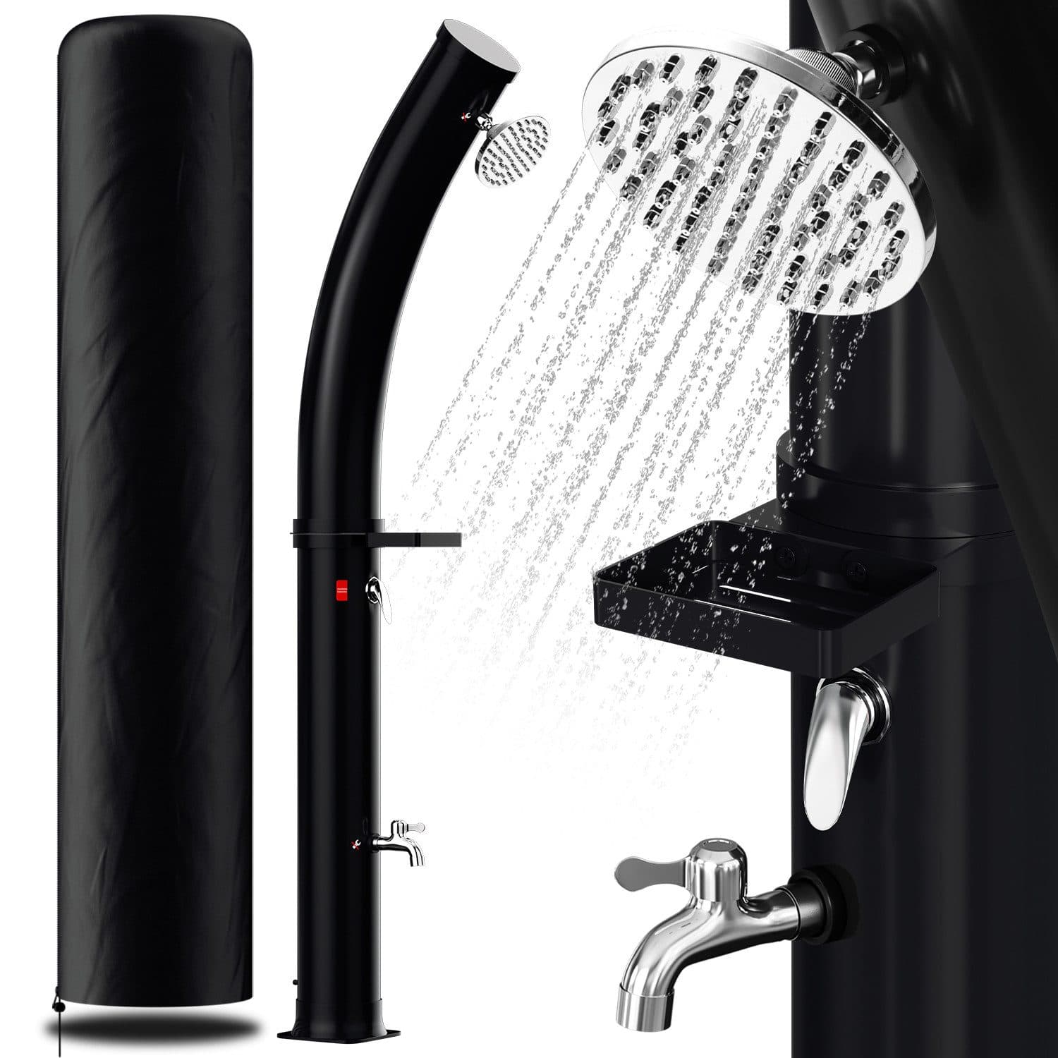 Clanmacy Gartendusche Solardusche 35L mit Fußdusche und Windschutz - Bild 2