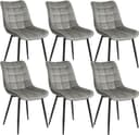 Woltu 4-Fußstuhl 6er Set Samt Küchenstuhl Modern Grau Bild 2