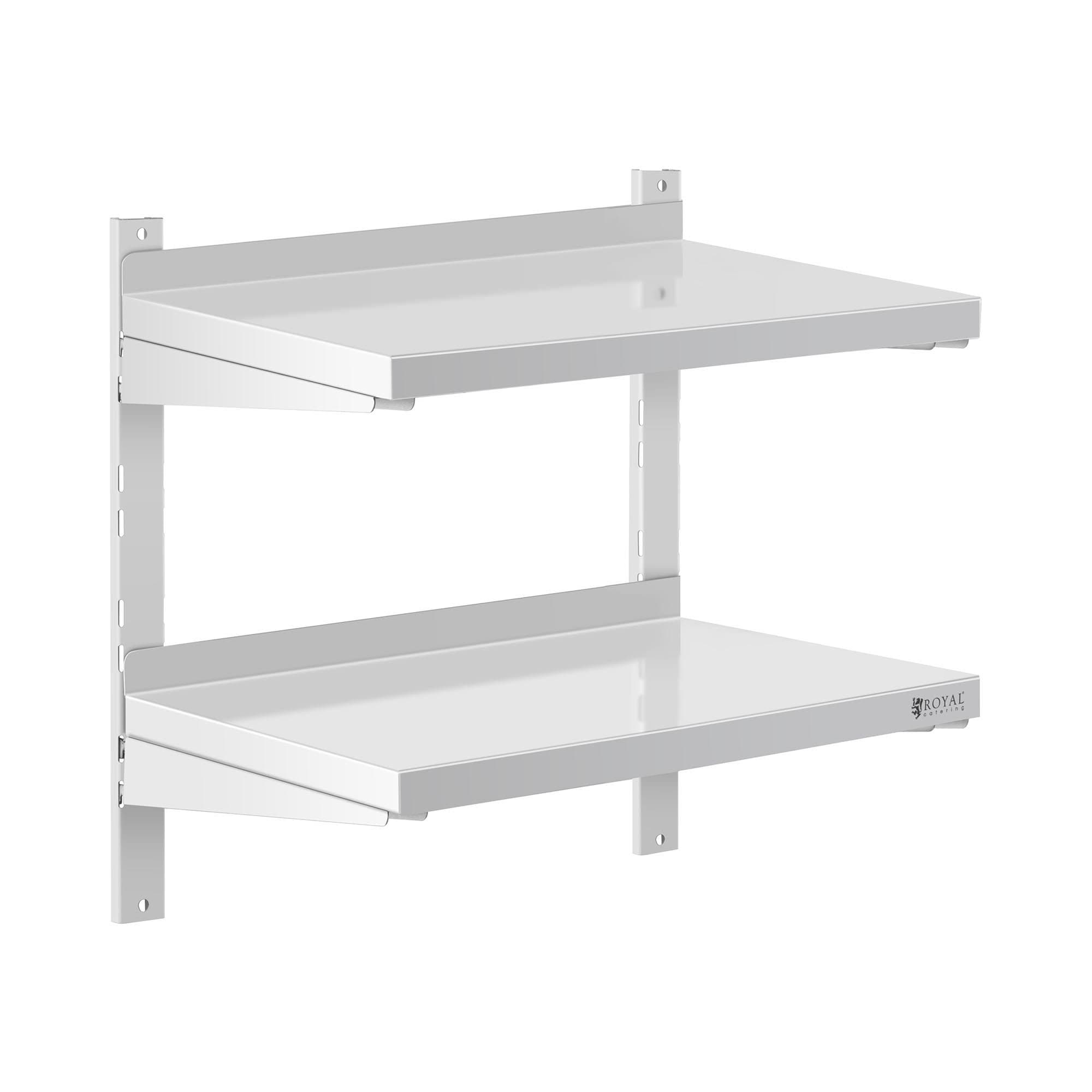 Royal Catering Wandbord Edelstahl 2 Ablagen Silber - Bild 2