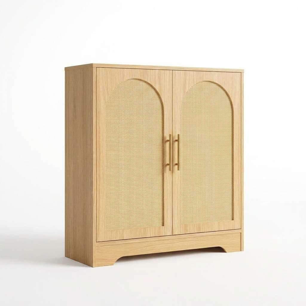 GarveeMore Sideboard Buffet Schrank Rattan Türen - Bild 2