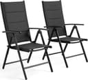 TLGREEN Gartenstuhl Hochlehner Klappbar 2er Set Aluminium Balkonstuhl Bild 2