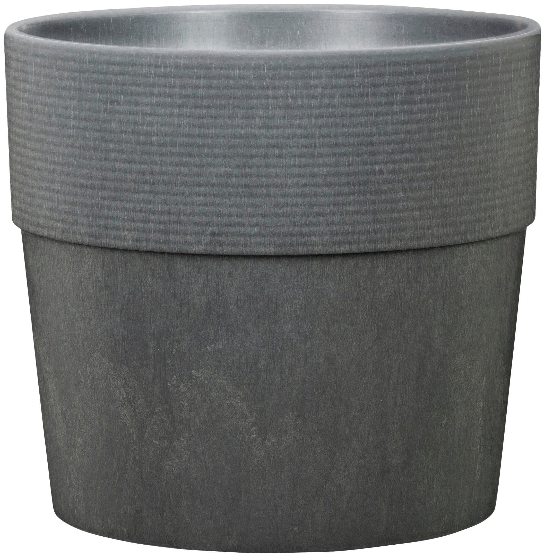 Scheurich Blumentopf 224/40 groove carbon Grau Kunststoff