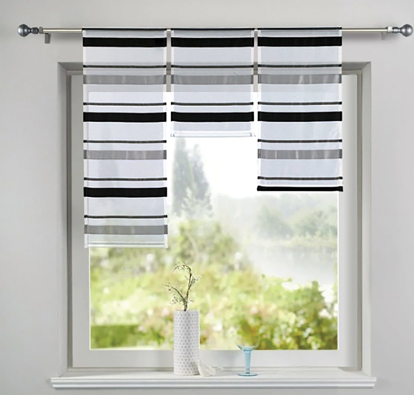 Gardinenbox Scheibengardine 3er Set Transparent Jacquard - Bild 2