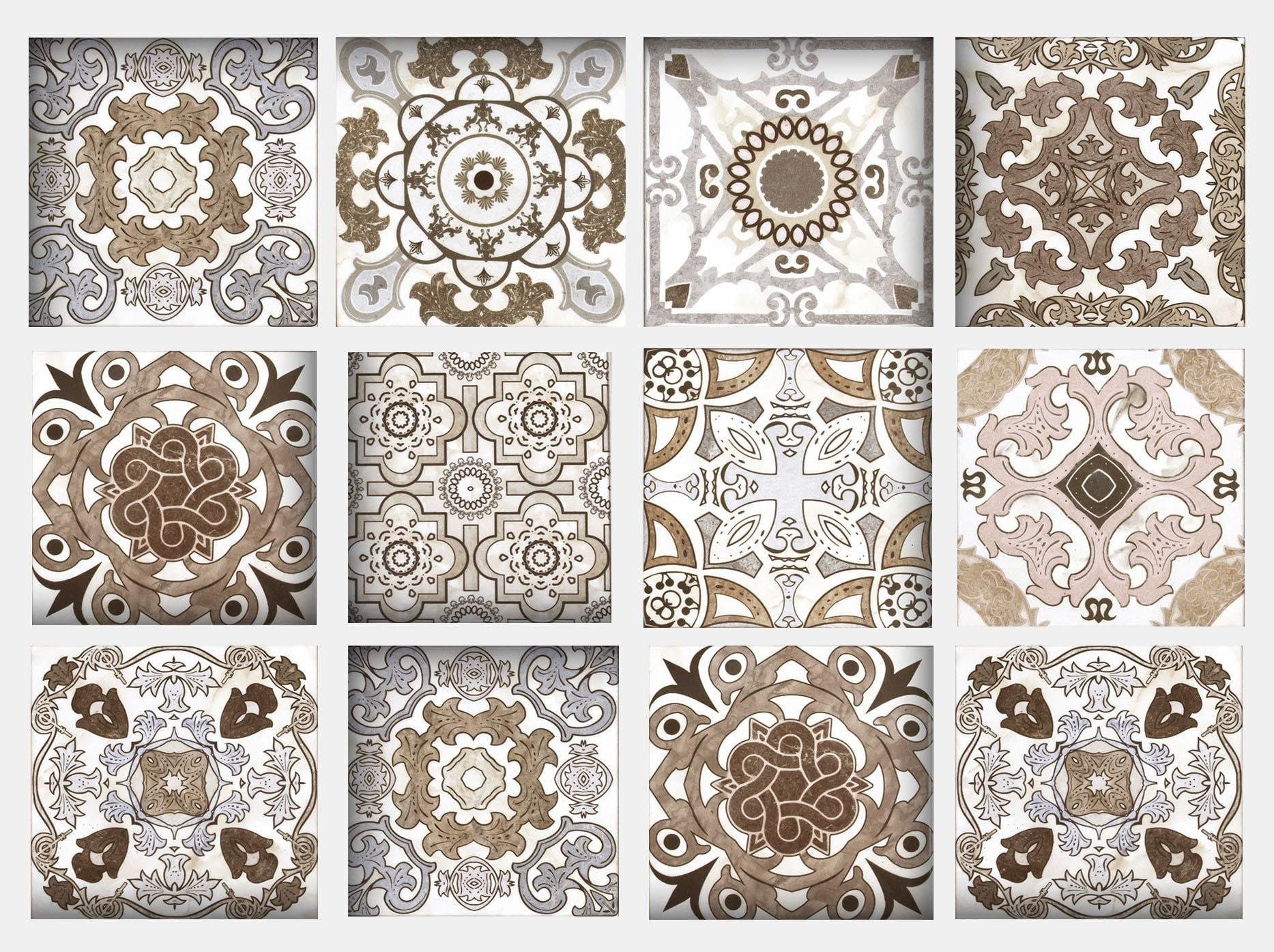Home Affaire Fliesenaufkleber Ornamente Grau Braun 12er Set - Bild 2