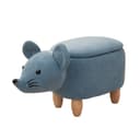 SVITA Kinderhocker Tierhocker mit Stauraum Maus Blau Bild 2