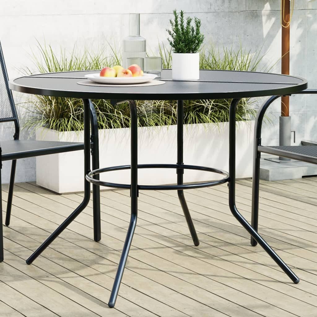 vidaXL Gartentisch Rund Anthrazit Pulverbeschichteter Stahl - Bild 2