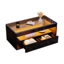 Merax LED-Couchtisch Sofatisch Beistelltisch mit Glasplatte Bild 2