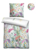 Biberna Soft-Seersucker Bettwäsche Set Blau Geblümt Bild 2