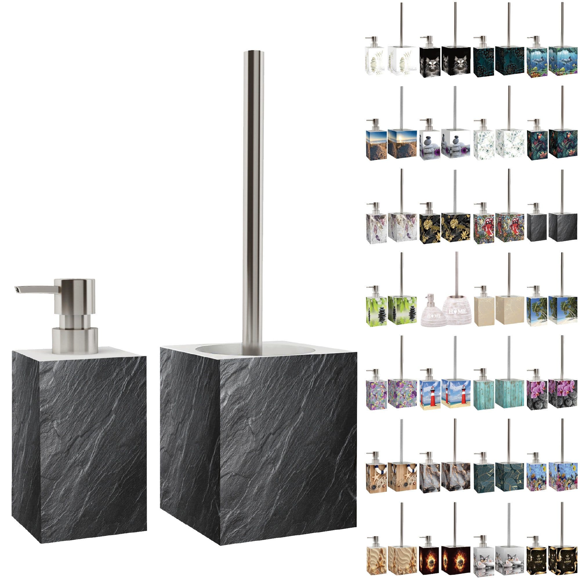 Sanilo Badaccessoire-Set 2-tlg. Grau Polyresin mit Wechselkopf - Bild 2