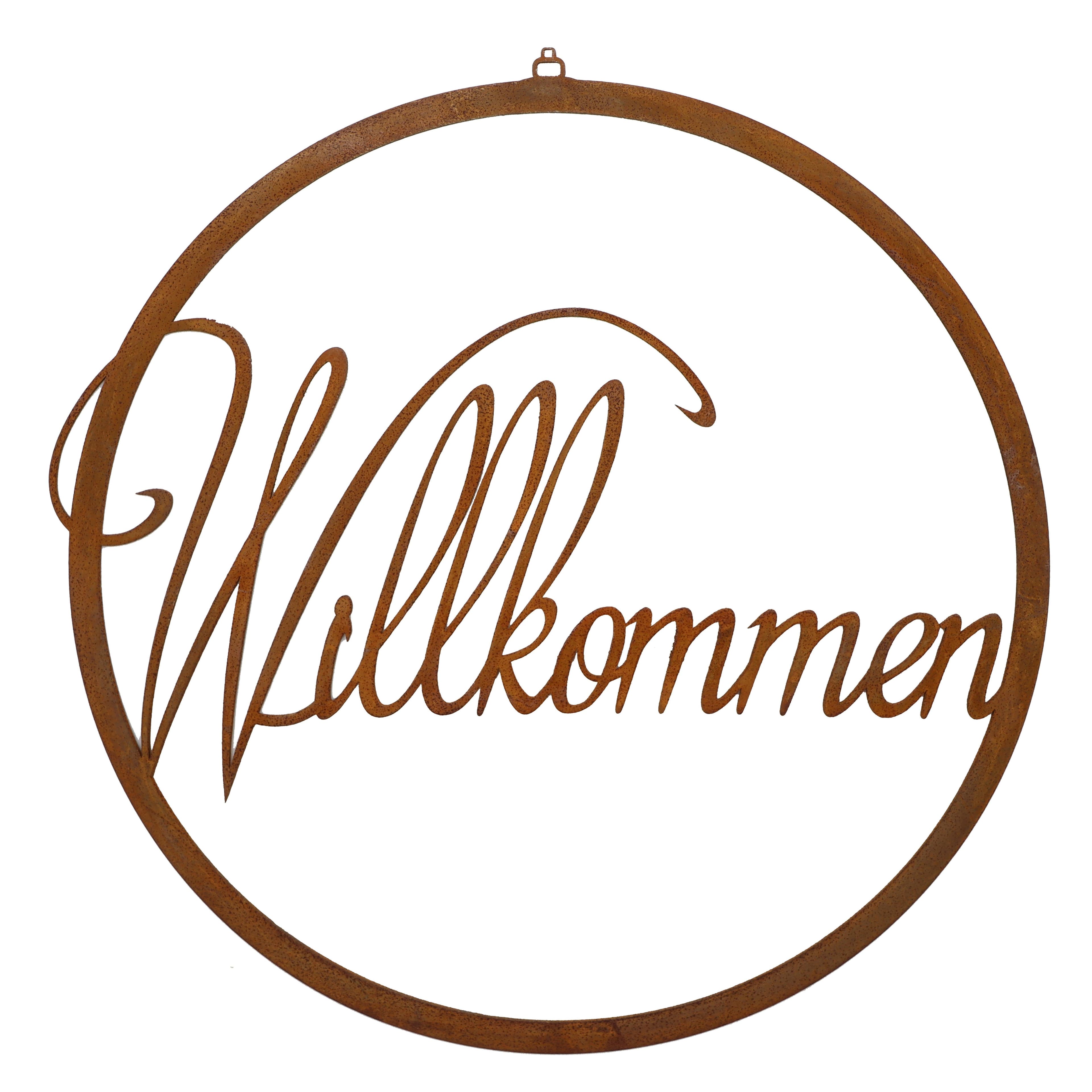 Rostikal Hängedekoration Echter Rost Wanddeko mit Schriftzug - Bild 2